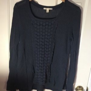 Lightweight navy lace sweater
